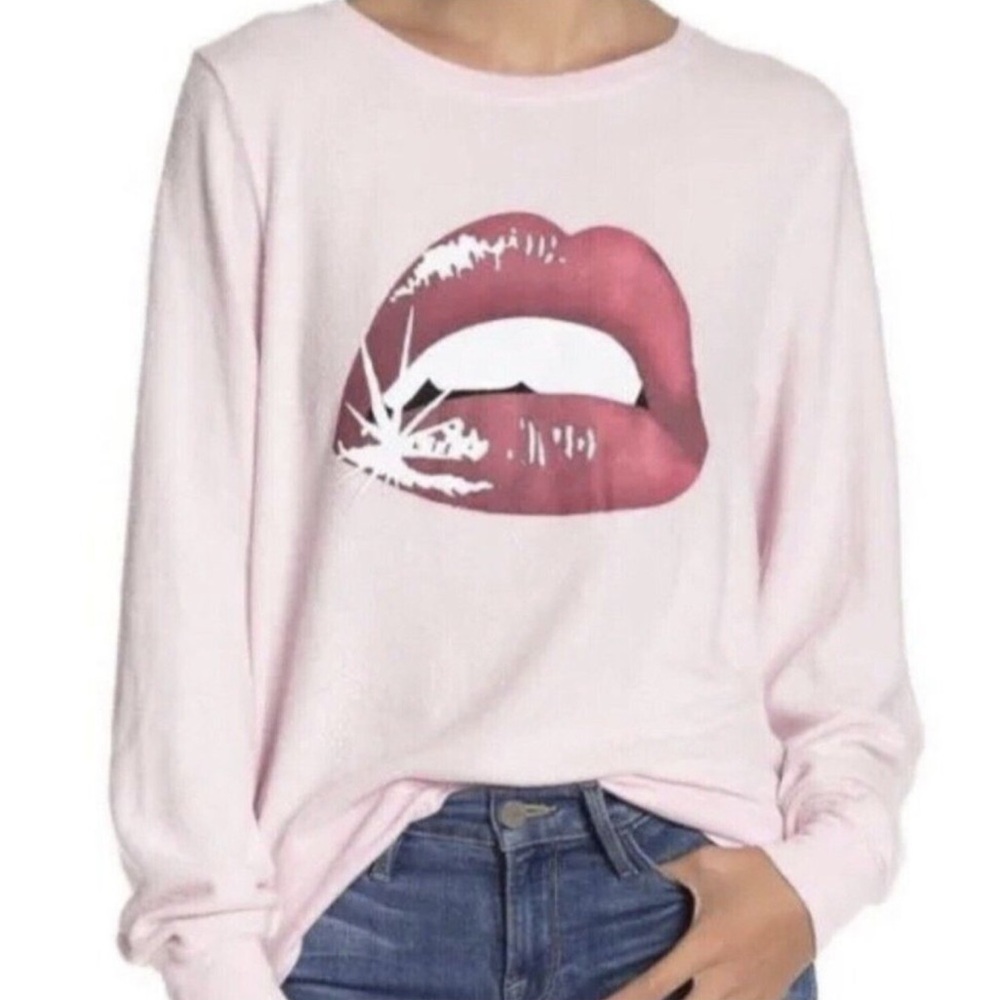 🆕 Wildfox Pink Lipstick Kiss Sweatshirt